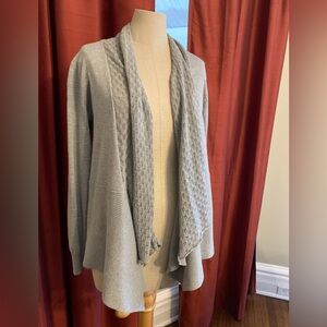 Karen Scott Light Gray Open Front Cardigan